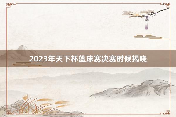 2023年天下杯篮球赛决赛时候揭晓